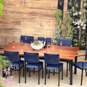 Conjunto mesa 8 caderias área externa 2,0x0,90m Brisa Náutica