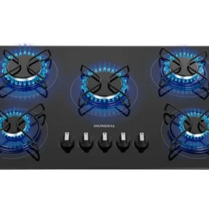 Cooktop 5 Bocas Mondial a Gás GLP Preto