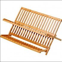 Escorredor de Pratos Dobrável em Bambu