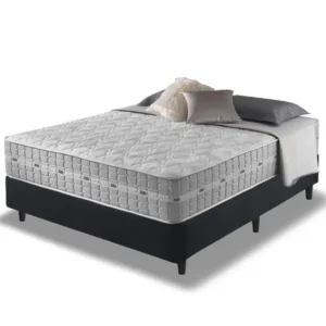 Cama Box Casal Preto + Colchão Molas Ensacadas Alabama